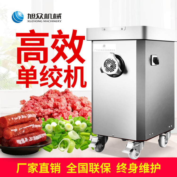 食堂用新型猪肉绞肉机 不锈钢铜线电机鲜冻肉自动绞肉机
