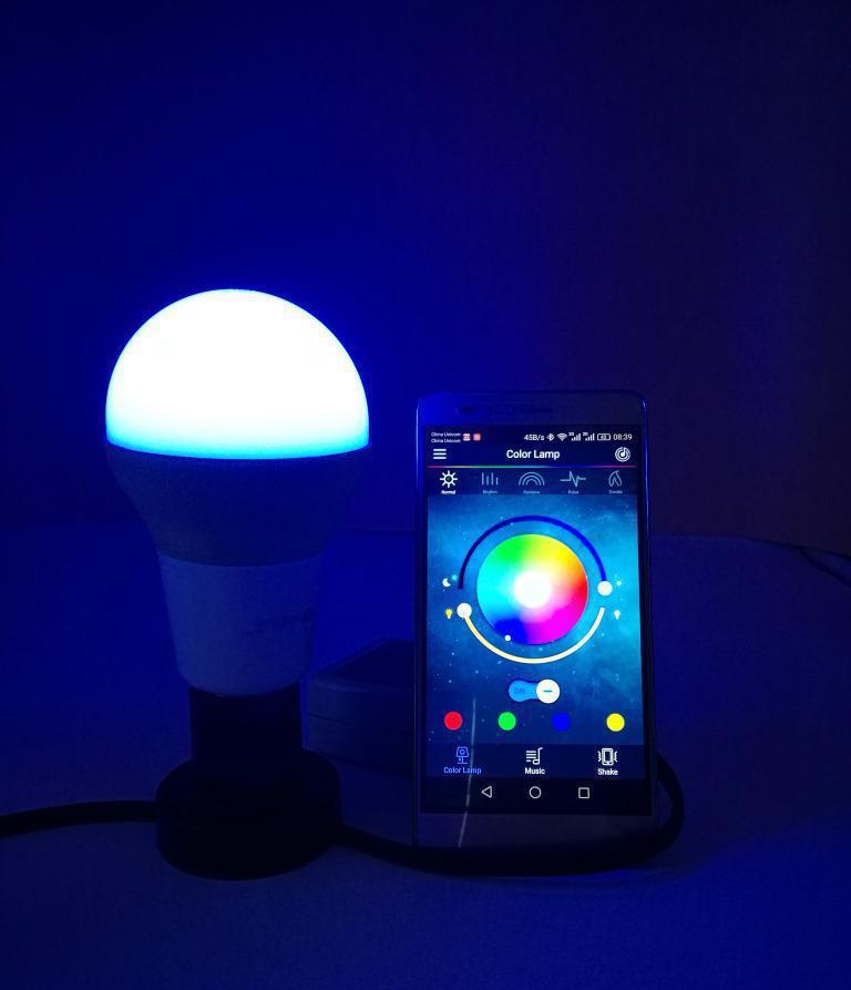 手机APP控制七彩音乐球泡灯LED蓝牙音箱灯泡智能照明系统智能球泡