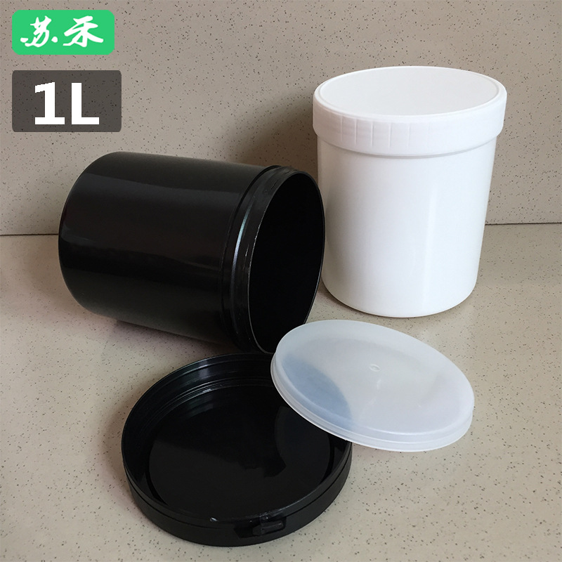 1升加厚塑料罐 储藏罐油墨罐包装密封罐子螺旋款/压盖款+内塞