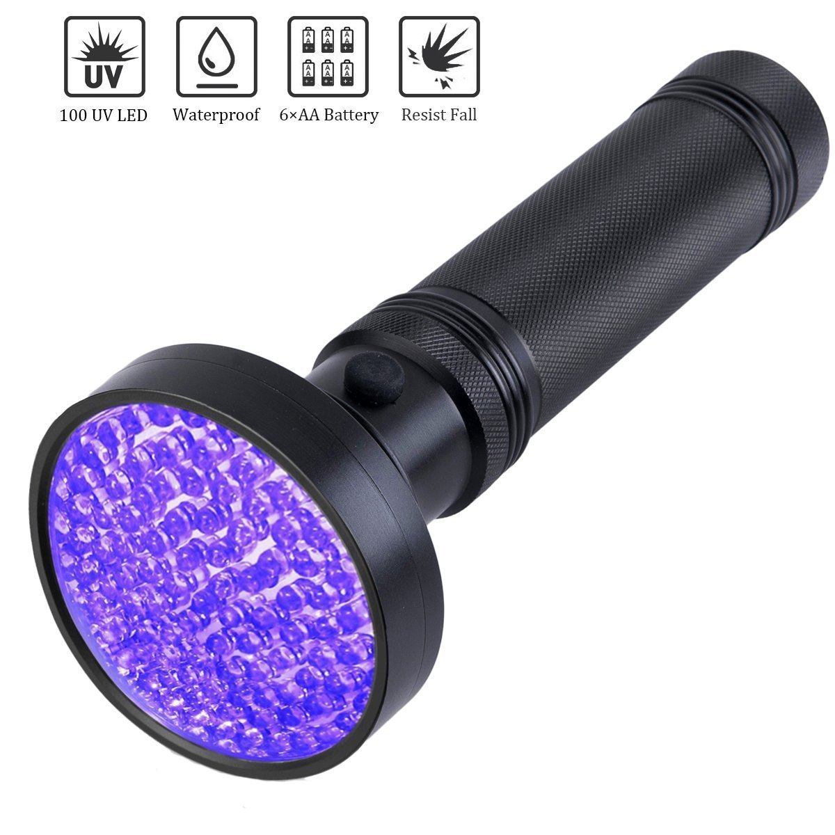 100LED 紫光手电筒 UV手电筒 荧光剂检测 美甲 蝎子灯 验钞