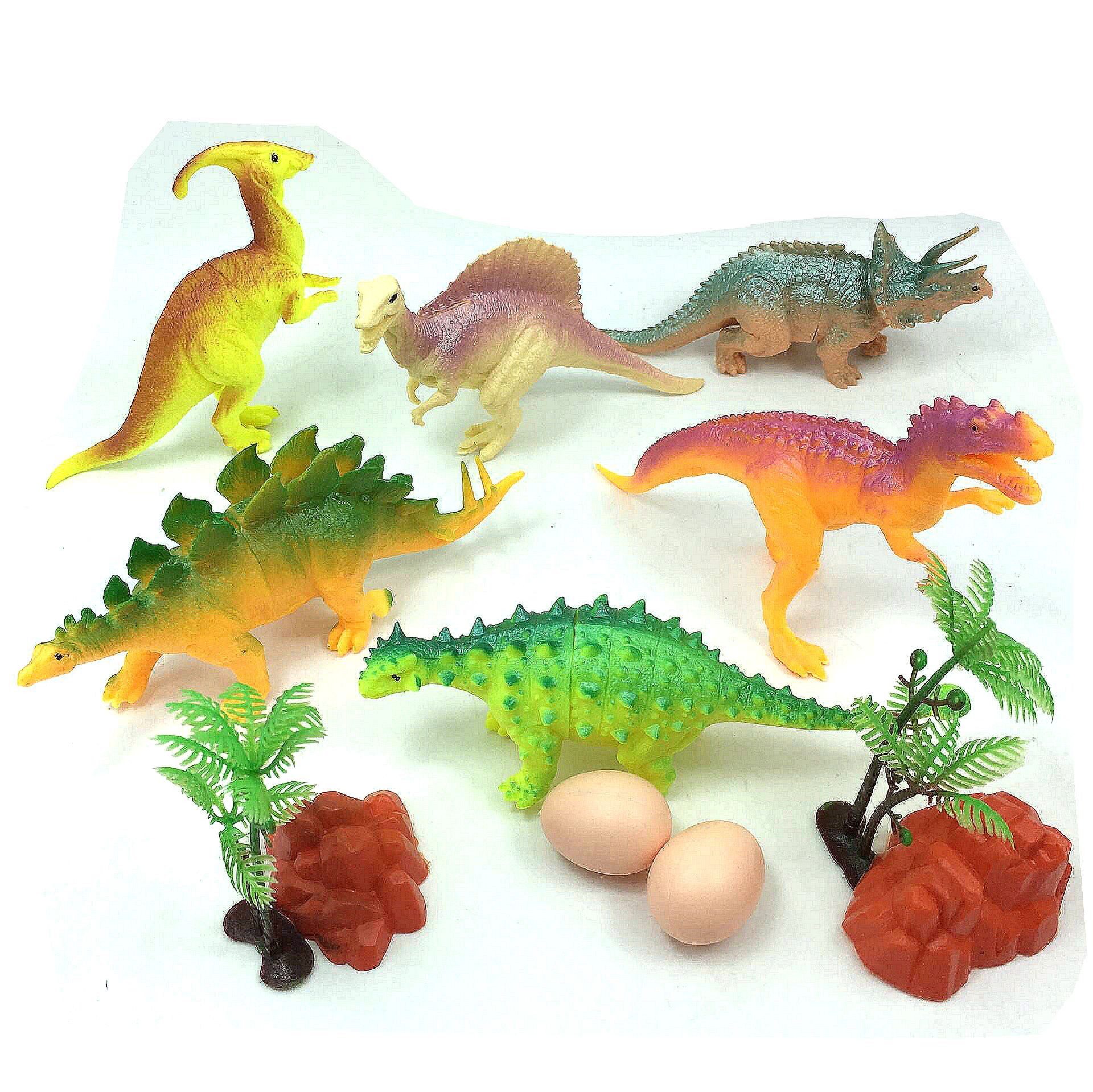 新款侏罗纪仿真软胶会叫发声恐龙玩具12款混装卡通软塑胶恐龙模型