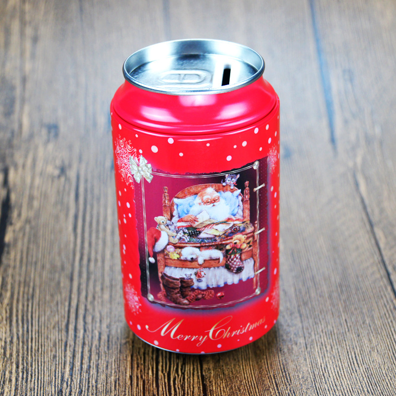 马口铁储蓄罐零钱罐 厂家直销创意 可乐瓶型卡通金属存钱罐