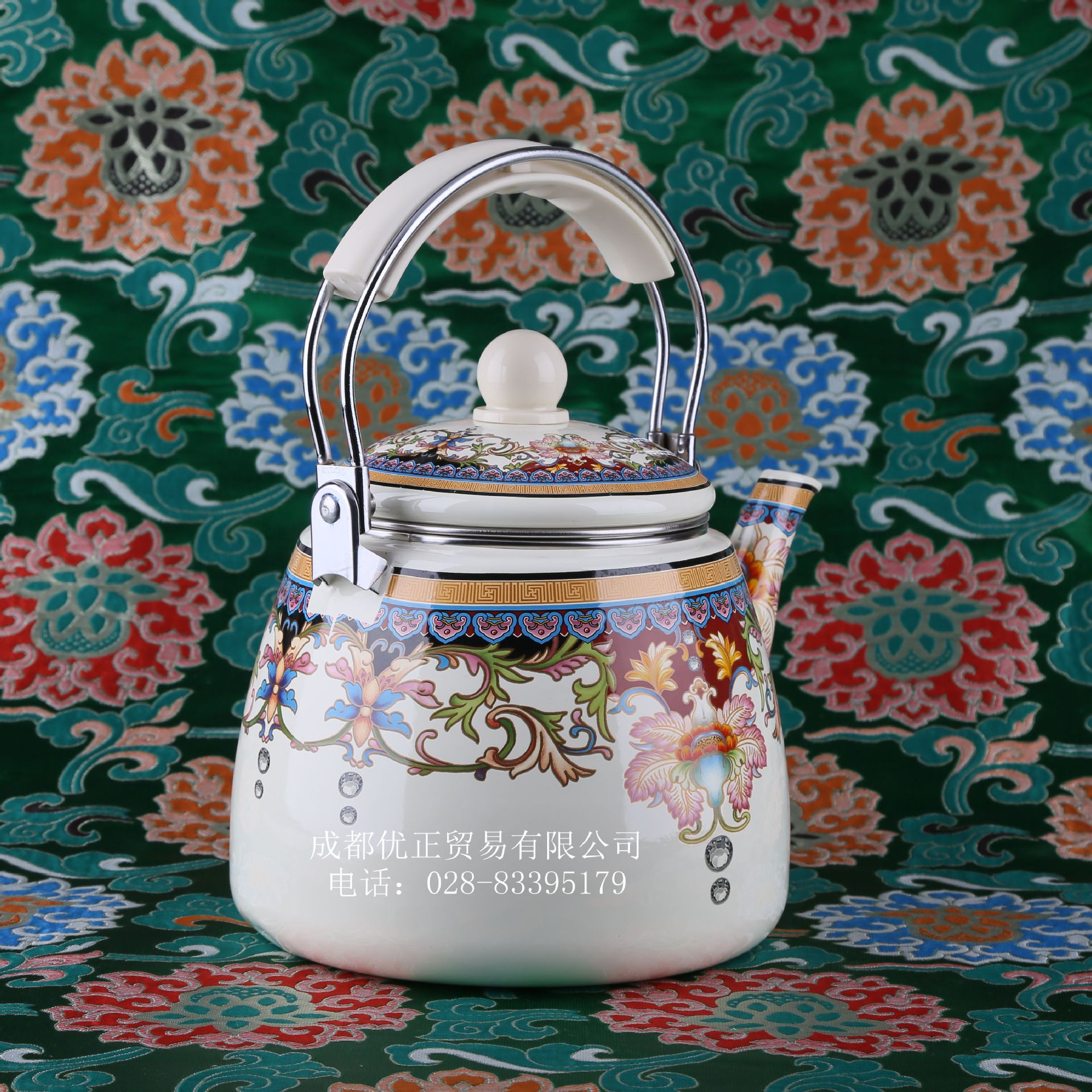 珐琅搪瓷水壶礼品壶 搪瓷材质通用奶茶壶 搪瓷茶具凉水烧水壶