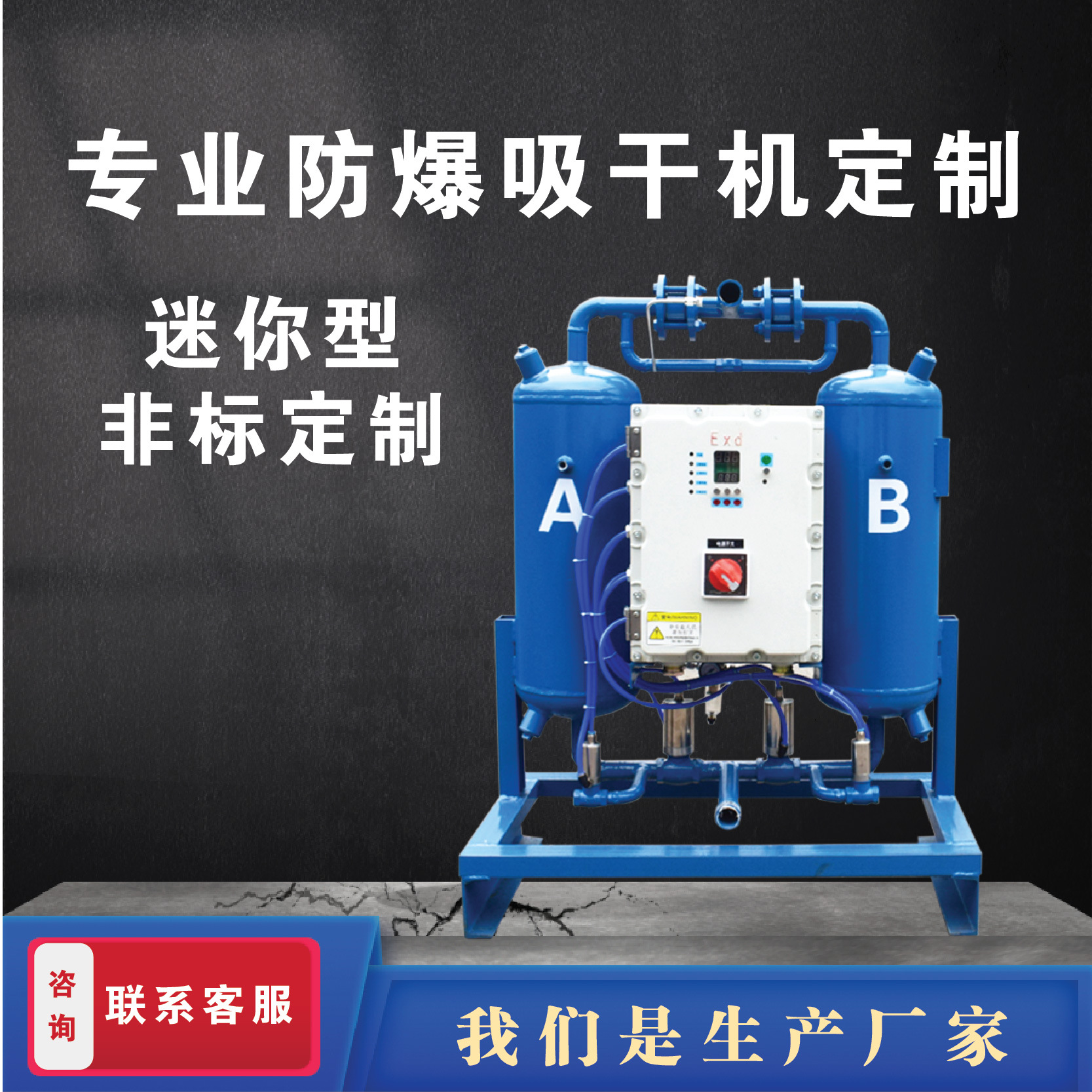上海厂家非标工业防爆吸附式干燥机防爆吸干机压缩空气后处理