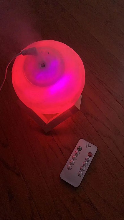 智能3D遥控月球灯加湿器USB家用静音空气净化器新款桌面小夜灯