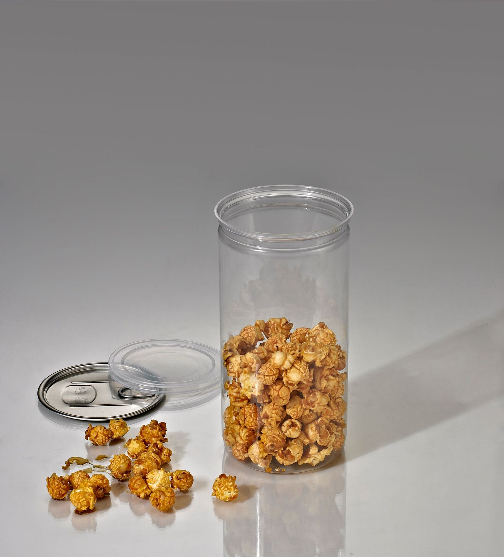 厂家现货85口径透明食品罐可定制PET塑料罐密封罐塑料易拉罐