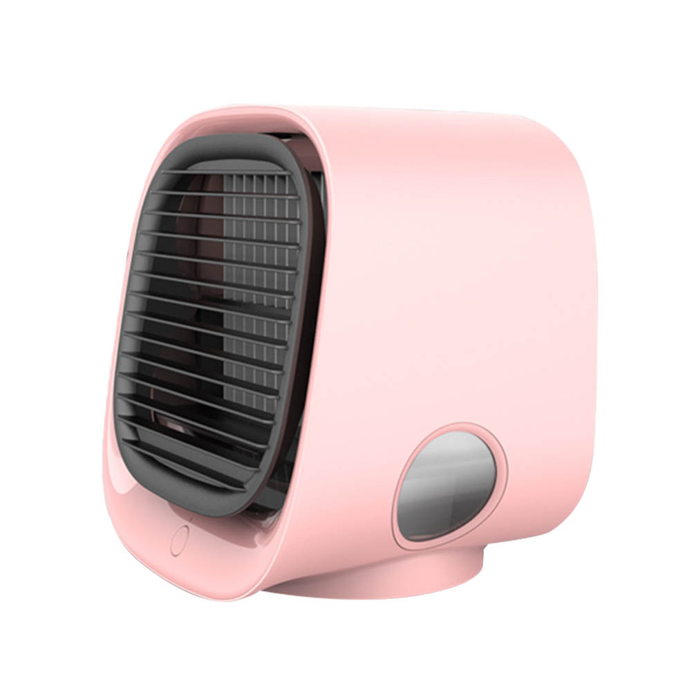 新款冷风机 便携式充电制冷多功能家用静音USB迷你桌面空调风扇 粉色