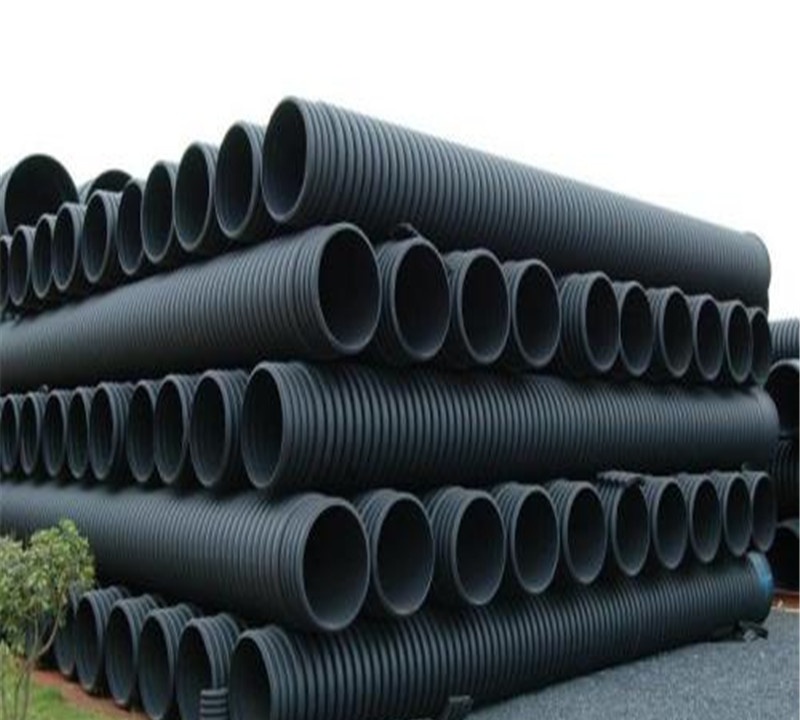 厂家供应HDPE双壁波纹管平顶山排水管塑料管材钢带增强波纹管