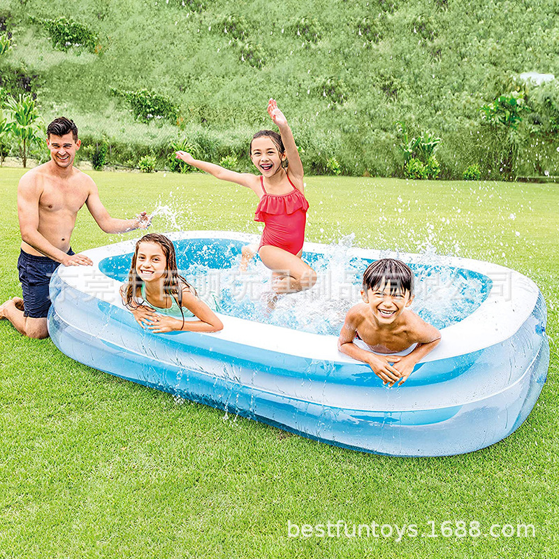 工厂定制 2.6米透明PVC充气家用游泳池花园儿童成人游泳戏水中心