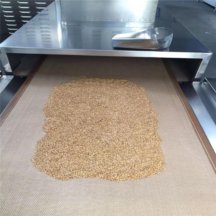 微波亚麻籽熟化机  亚麻籽干燥灭活设备 一台机械多种用途