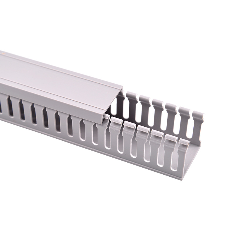 批发PVC塑料行线槽灰色塑料行线槽方形阻燃绝缘配线槽电箱控制柜
