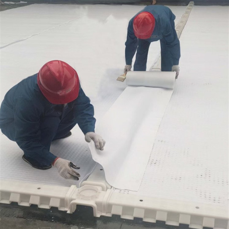 白色高密度聚乙烯覆布排水板HDPE车库顶板虹吸排水系统虹吸排水板