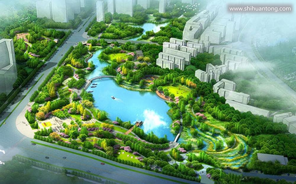 湘潭市-爱劳渠及其途经的百亩湖综合治理工程