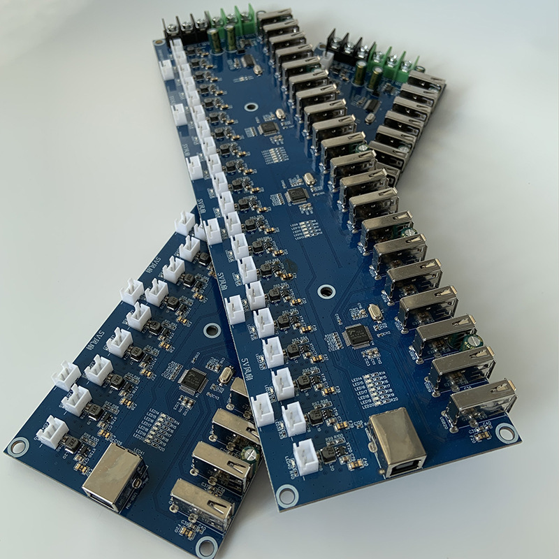 手机充电板群控集线器扩展器PCB板 USB2.0控制板方案开发设计