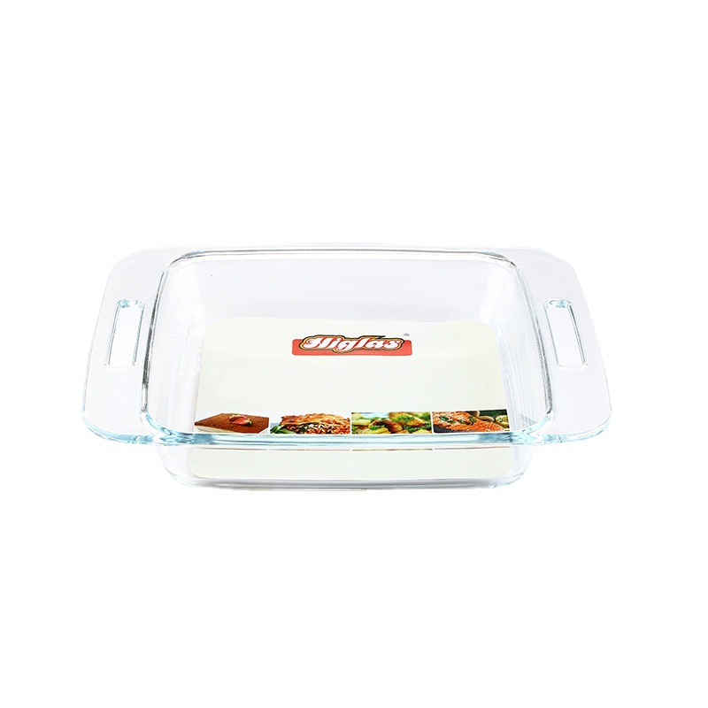 1.8L方形带孔烤盘方烤盘玻璃烘培模具盘微波炉加热玻璃料理盘鱼盘