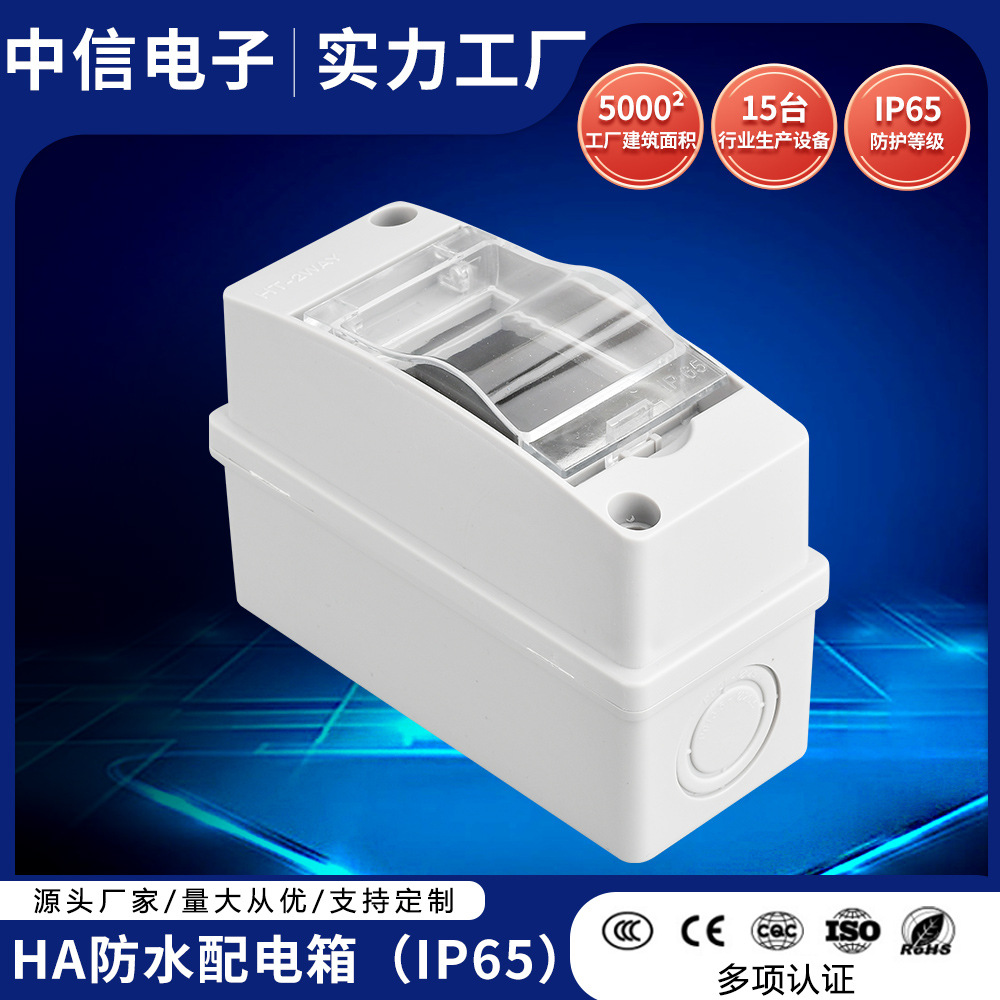 小型2回路户外防水配电箱 IP65abs塑料空气开关盒断路器配电盒