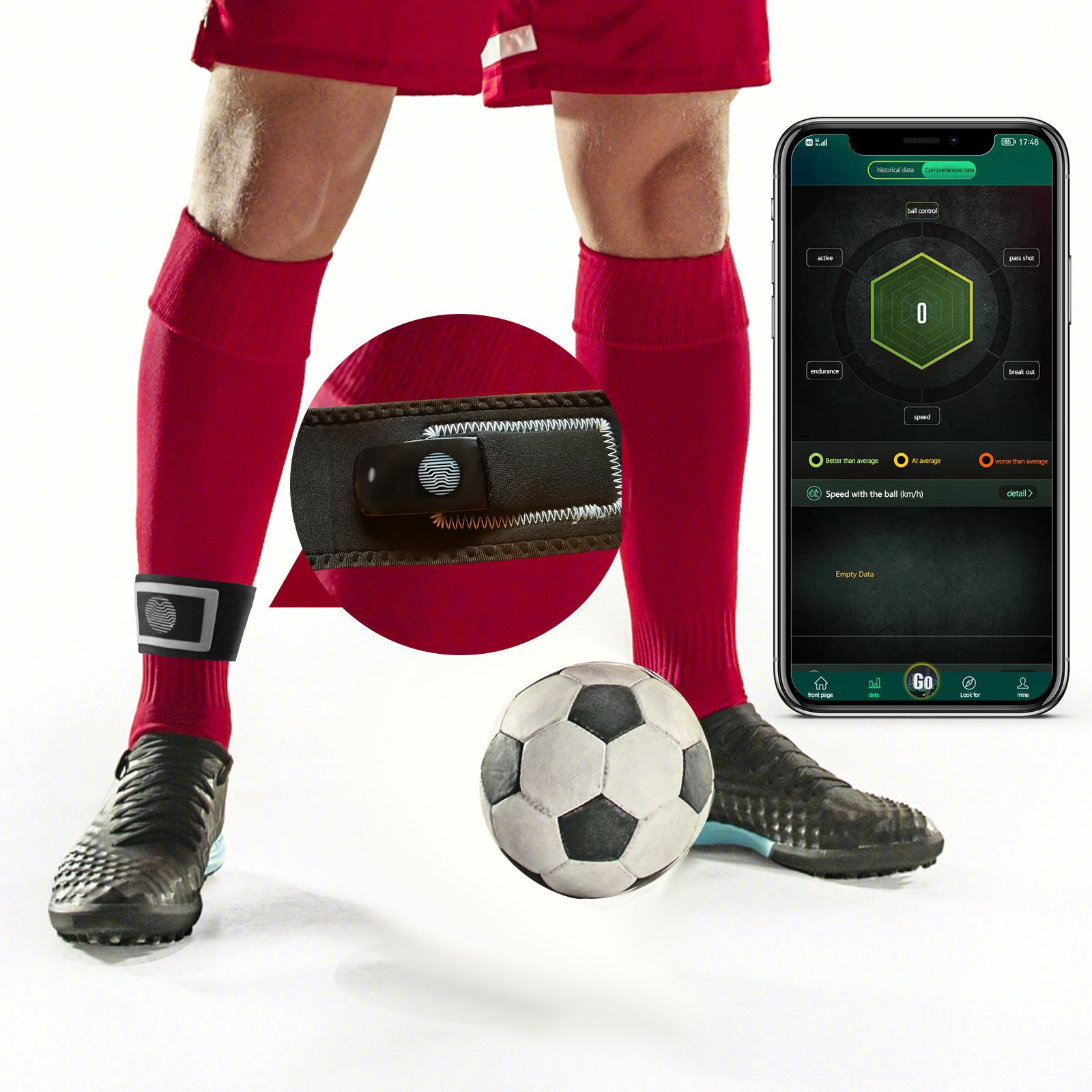 智能足球数据分析器足球训练辅助用品WIFI足球可穿戴设备