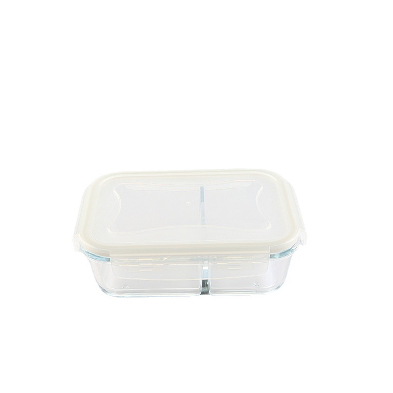 分隔型餐盒玻璃保鲜盒高硼硅保温便当盒冰箱收纳盒微波炉加热饭盒