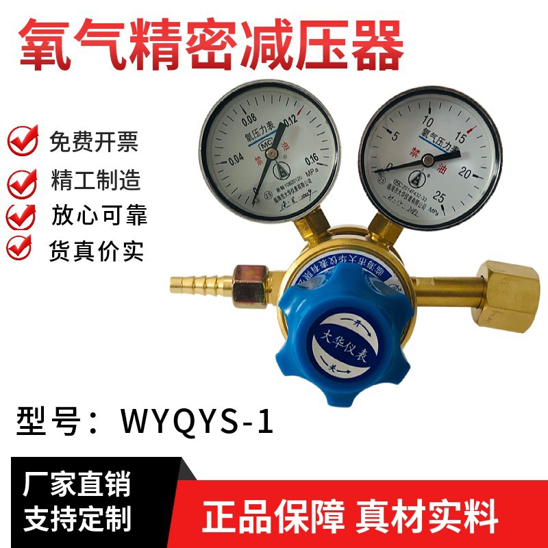 临海市大华仪表直销氧气减压器双级精密减压阀WYQYS-1双压力表