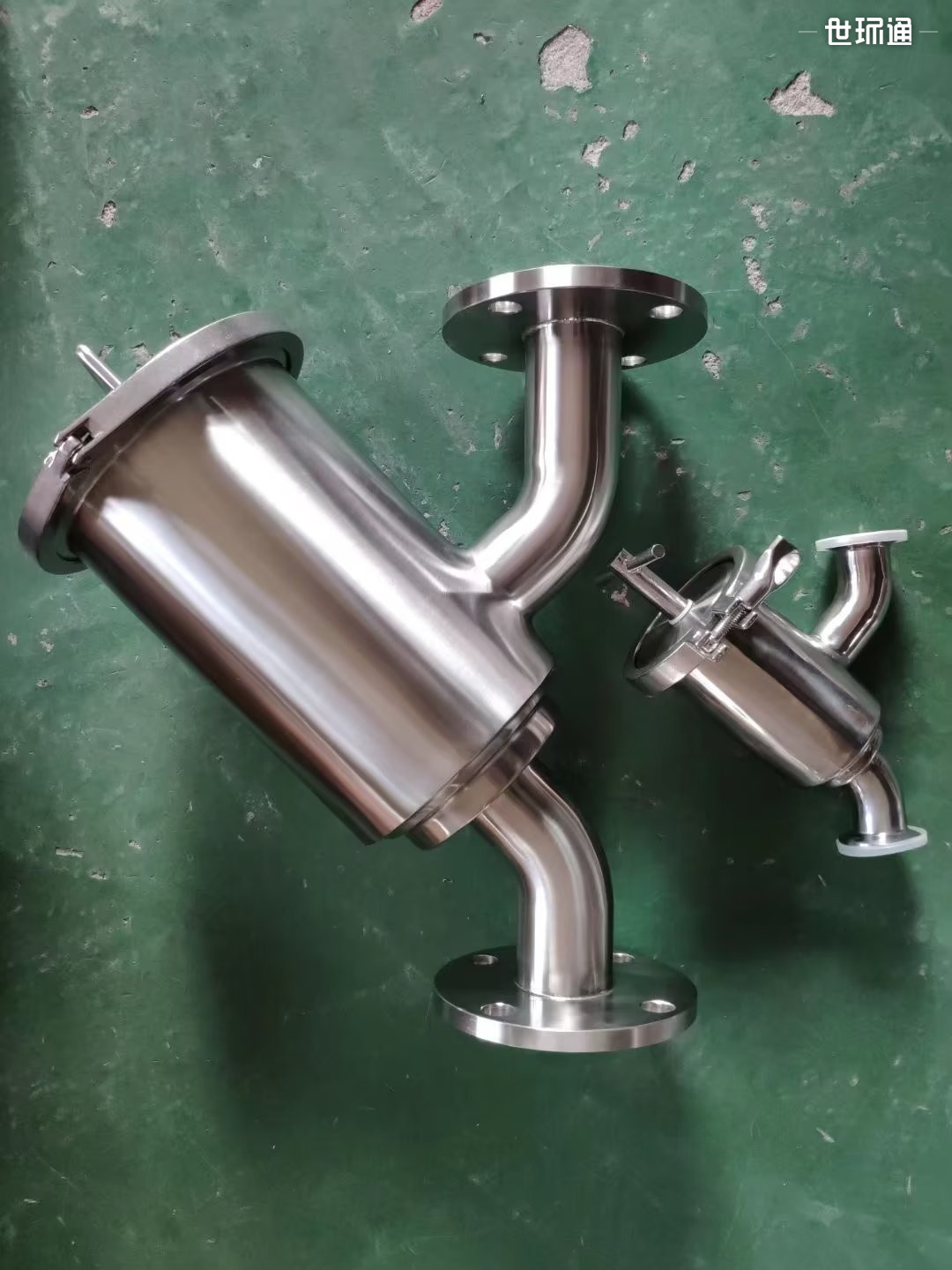 卫生级不锈钢法兰 快装 卡箍 焊接y型过滤器 角式y型过滤器 中药渣