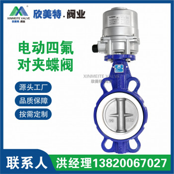 欣美特 电动四氟对夹蝶阀 