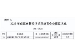 喜报｜美富特入选2023年成都市新经济示范企业！