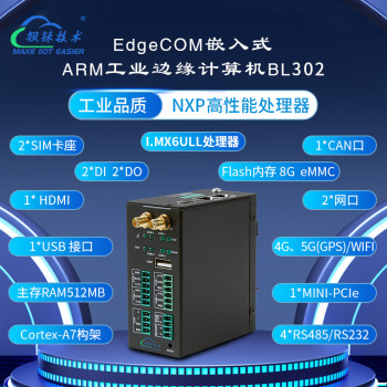 EdgeCOM嵌入式ARM工业边缘计算机物联网关BL302