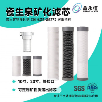 富锶碳棒滤芯 制造锶离子水矿物质水富锶水机 大T 10寸滤芯公模