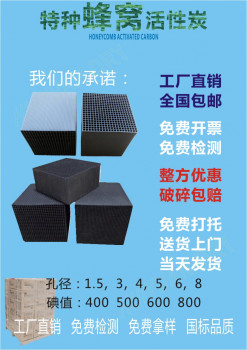 纳米特种蜂窝活性炭100型环保空气净化砖除臭砖江门惠源包装供应