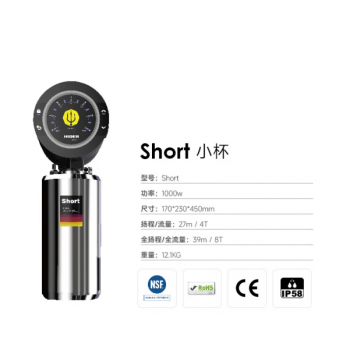 HIDER家用智能变频泵全自动静音增压器热水加压泵自来水大平层别墅管道 Short小杯