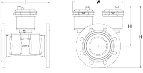 ultrasonic water meter SDF-2200 dimension