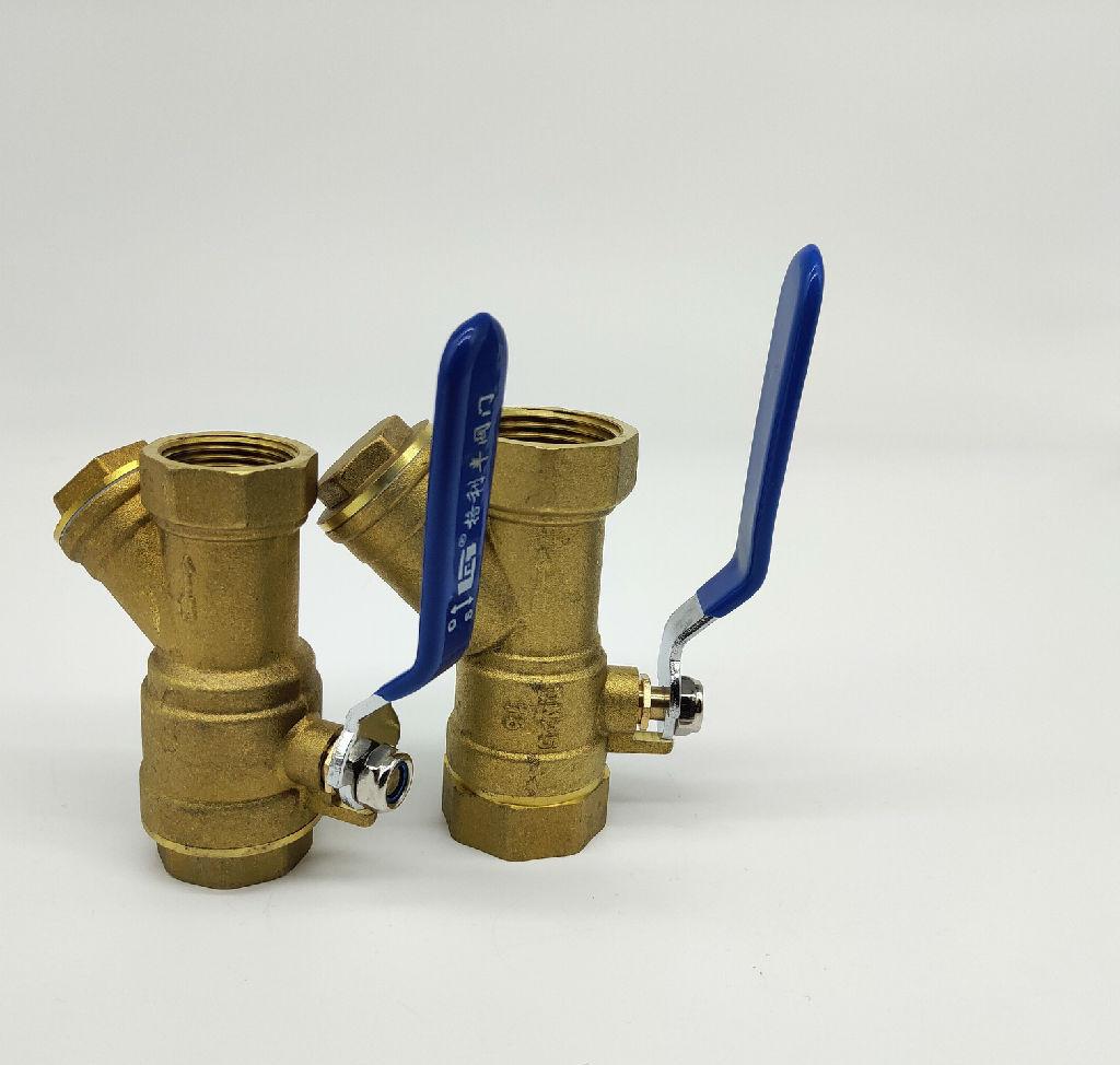 供应排污球阀过滤器一体式中央空专用铜球阀过滤器定制 量多从优