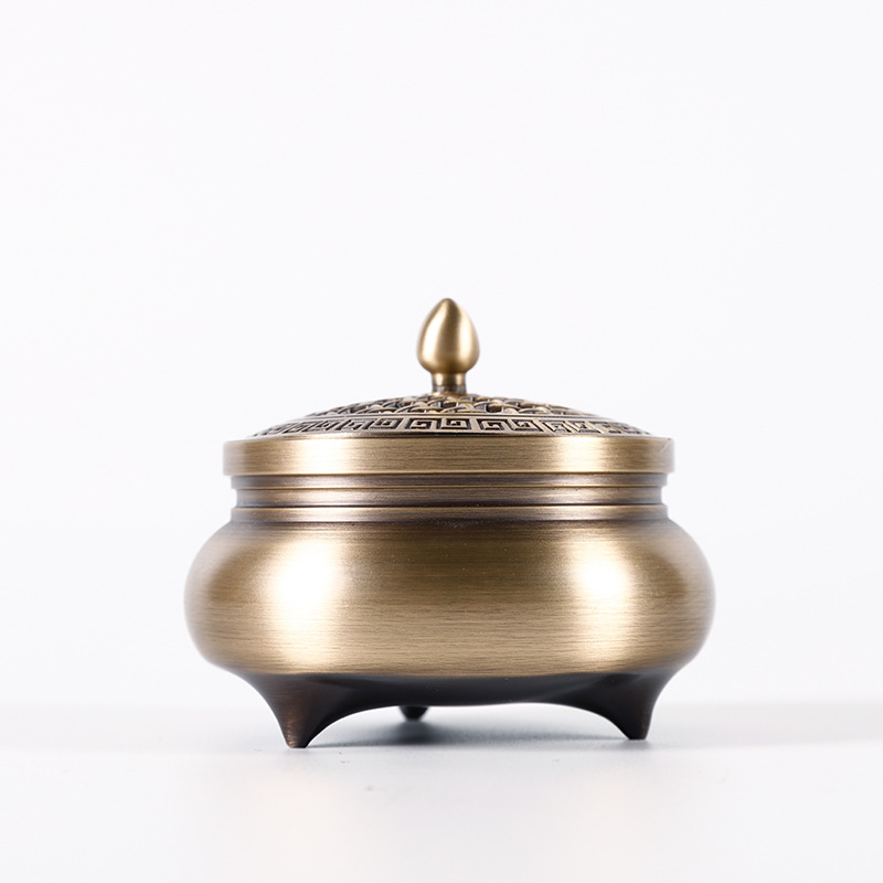 纯铜香炉家用室内茶室大号香炉盘香檀香净化空气供奉炉香薰炉摆件