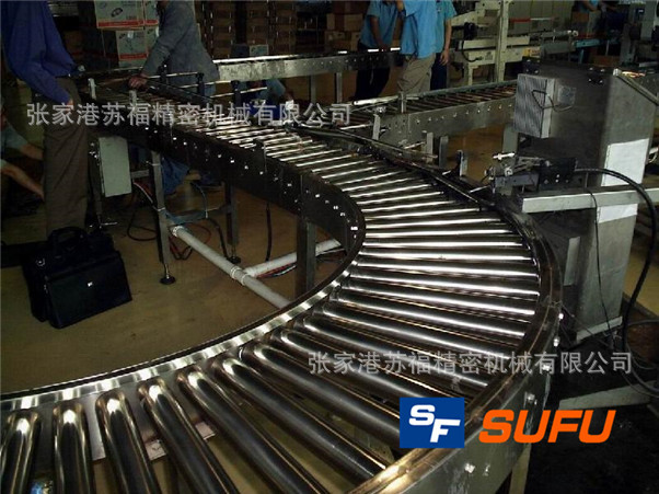 不锈钢转弯滚筒流水线