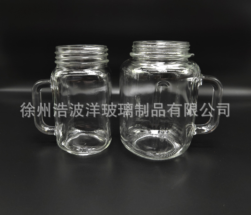 高硼硅中硼硅把手杯梅森杯 搅拌杯把子杯 耐热行列机硼硅玻璃杯—徐州浩波洋玻璃制品有限公司