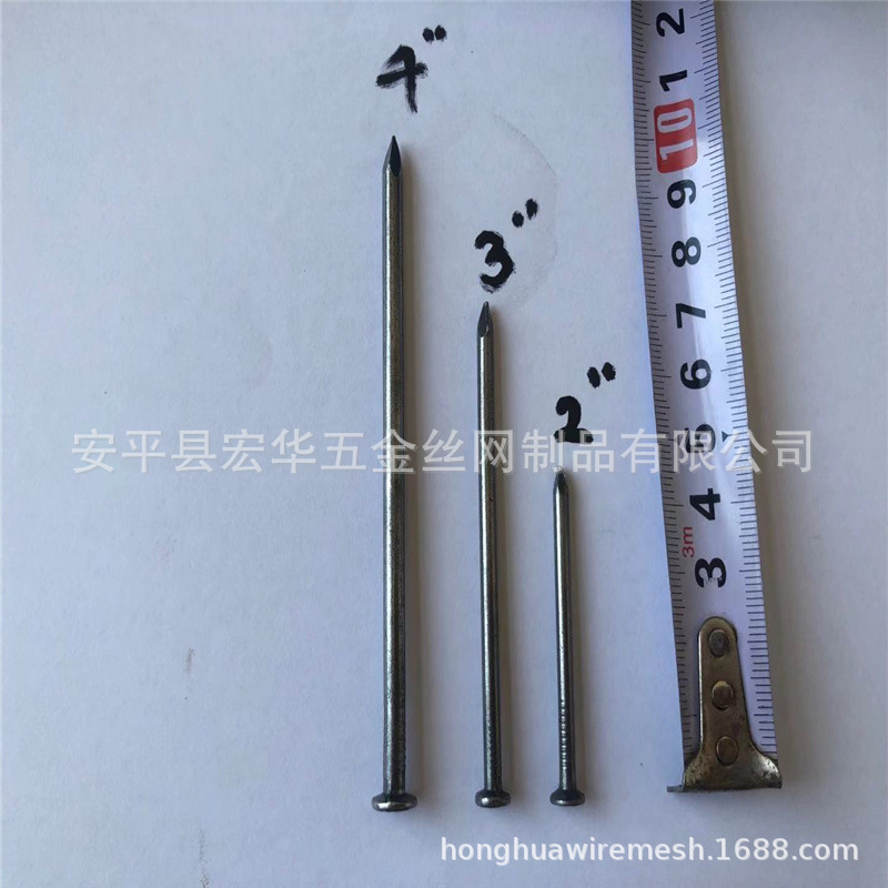 4英寸5inch6'150mm 15公分等规格普通铁钉 木工铁钉 抛光黑铁钉—安平县宏华五金丝网制品有限公司